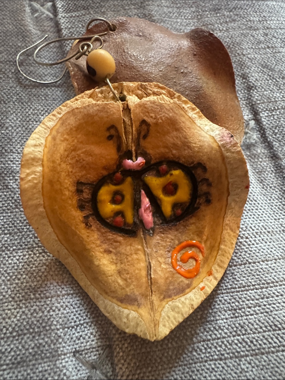 Whimsical Artisan Earrings – Hand Painted Butterfly Design